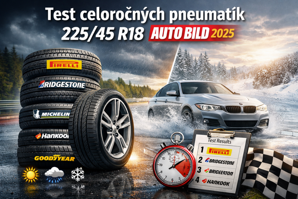 Test celoročných pneumatík 225/45 R18 AUTO BILD 2025 – výsledky a porovnanie